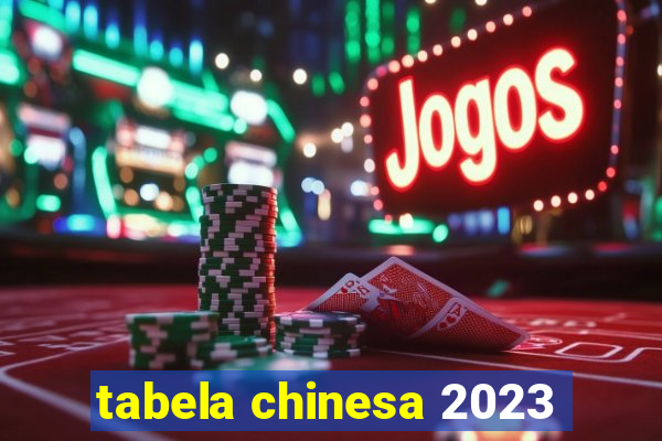 tabela chinesa 2023